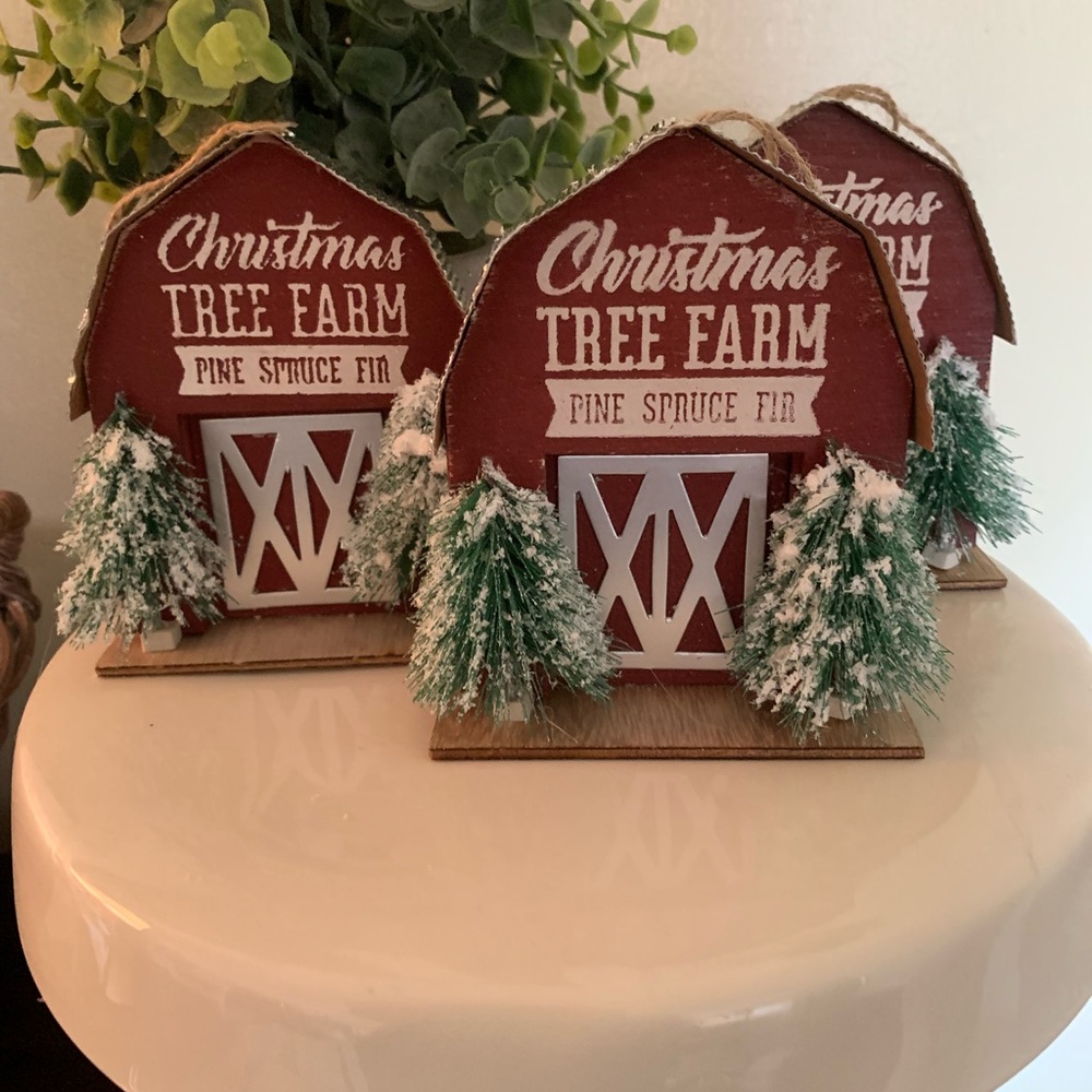 Set of 3 farmhouse Christmas ornaments